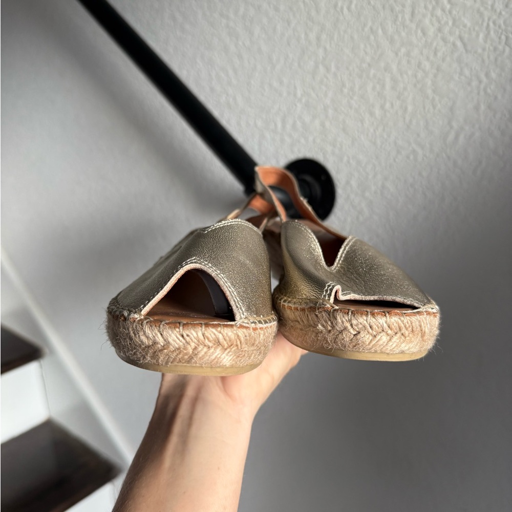 Toni Pons Bernie-P Platinum Peep Toe Espadrilles NWOB sz: 9 - Picture 12 of 16